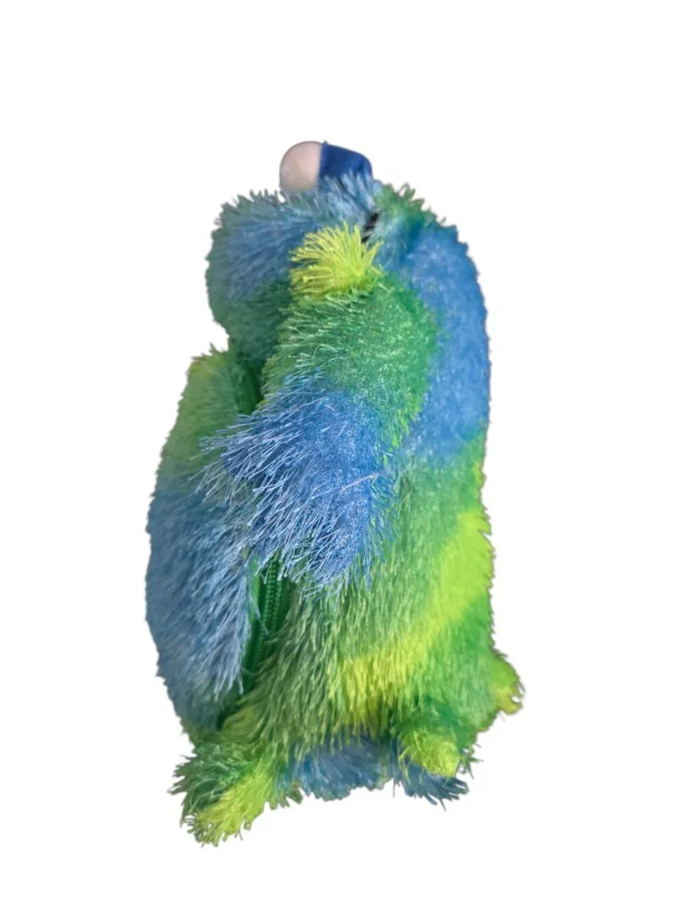 Furgle Frog Plush Monster Zipper Pouch Hidden Pocket Blue Green Stuffed Animal